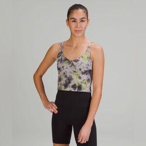 lululemon Align Cropped Tank Top Radial Tie Dye Mauve Grey Multi